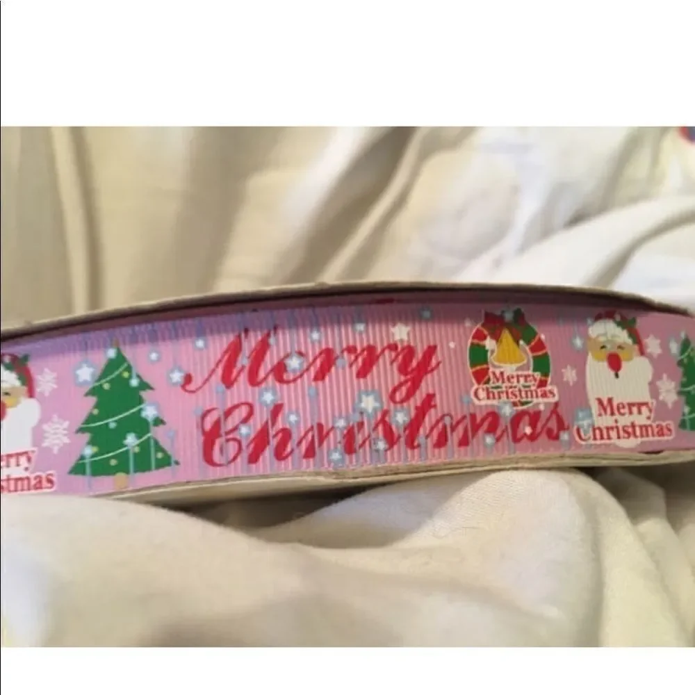 7/8'' grosgrain Ribbon NEW 5 yards Merry Christmas